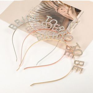 Hoofddeksels Kroon Tiara Hoofdbanden Voor Bruid Bruiloft Haar Goud Zilver Bruiden Brief Prinses Holle Haarband Haaraccessoires