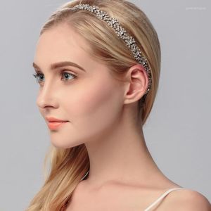 Coiffures cristal élastique bandeau de mariée diadème accessoires de cheveux pour femmes bandeau vigne argent bijoux