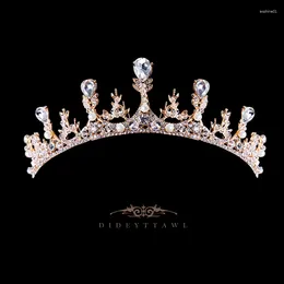 Tocados Dideyttawl Crystal Metal Tiara Princess Crown Girls Headwear Niños Concierto Junior Cumpleaños Fiesta Accesorios para el cabello Banquete