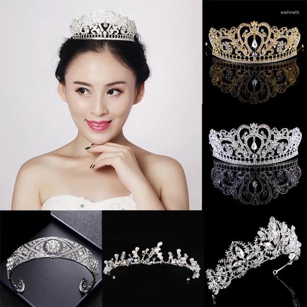 Coiffes Accessoires de cheveux élégants Prom Tiara Bridedal Bridesmaid Headdress Crystal Crown Rhingestones Wedding Exquis Charme