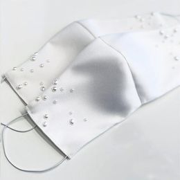 Hoofpieces Elegant Shiny Lace Bruiloft Masker Decoratie Gezicht Accessoires Cover Bruids Parel 3 Kleuren