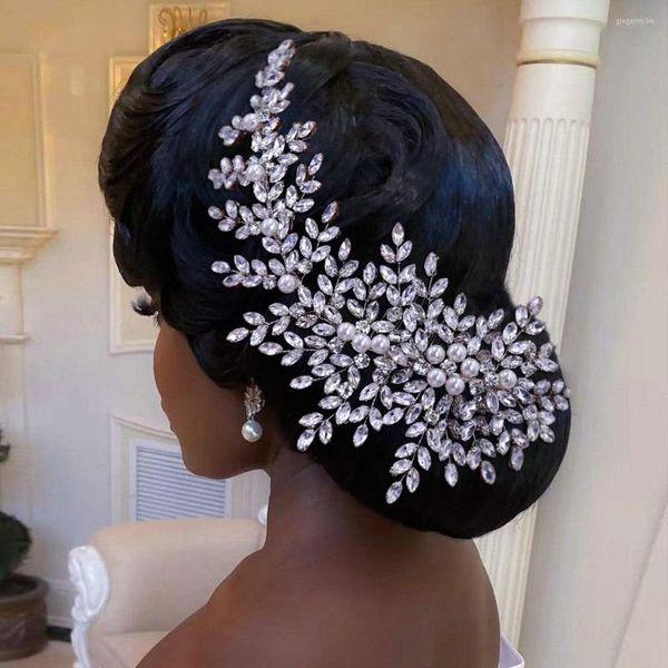 Tiara elegante para la cabeza, peineta para el pelo de boda, accesorios de moda para mujer, diadema de diamantes de imitación, tocado nupcial Taira para mujer