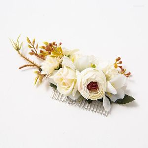 Kopfbedeckungen Europäisches Design Blätter Blume Hochzeit Haarschmuck für Frauen Braut Kamm Kopf Schmuck Geschenk