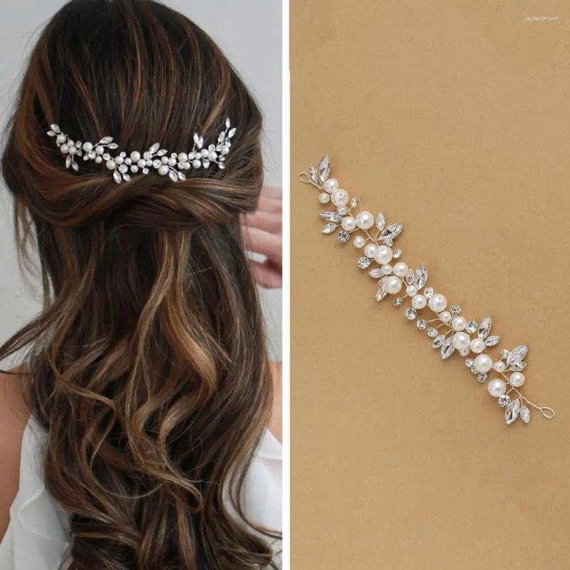 Tocados Fabuloso tocado de novia con cable boda perla de imitación decorativa exquisita accesorios de joyas para el cabello