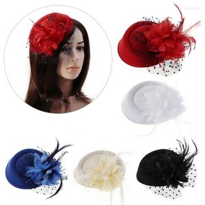 Headpieces Fascinator Hats Headband Womens Feather Flower Brides Hair Accessories Wedding