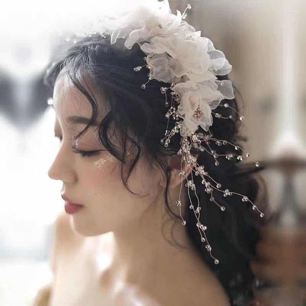 Coiffes Mode Cristal Fil Fleur Coiffe De Bal Pageant Cheveux Accessoires Bijoux De Mariée Diadème Tête De Noiva