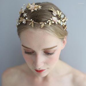 Coiffes mode perle fleur bandeau mariée mariage couronne cheveux accessoires bande diadème cristal casque bijoux