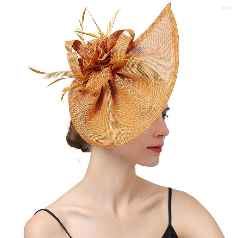 Chapeaux Plume Fascinator Chapeau De Mariage Femmes Bandeau Clip Maille Fleur Cocktail Cheveux Accessoires Tea Party Chapeaux Pour