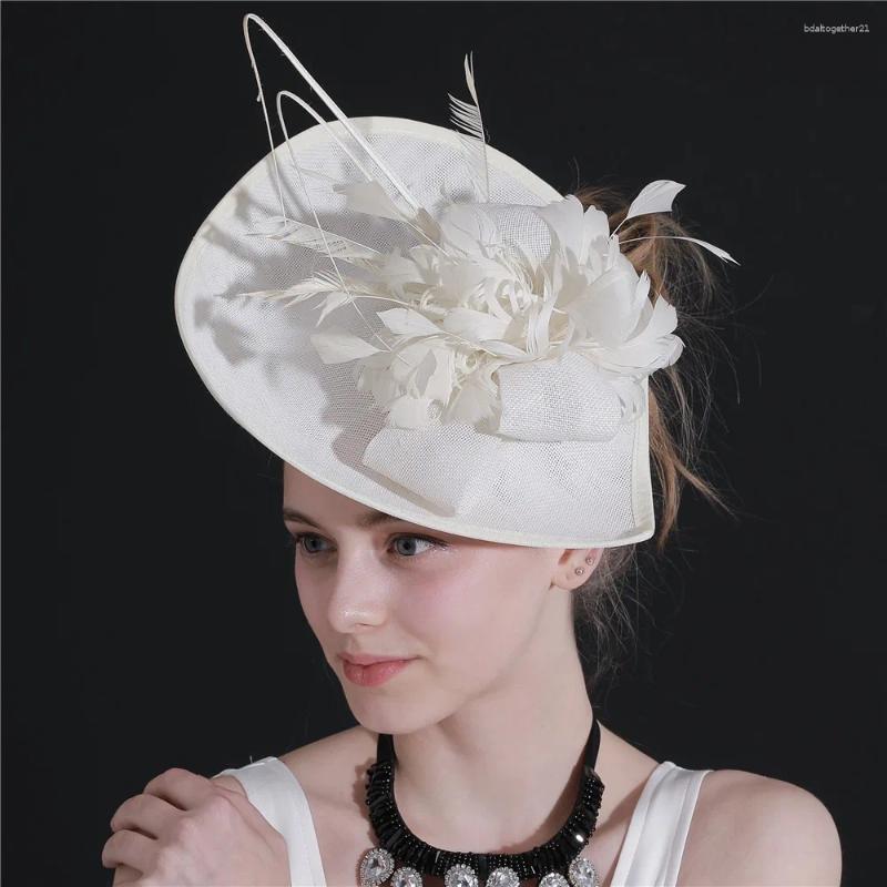 Coiffes fleur plumes mariage soirée fête thé en mesh band fascinator chapeau