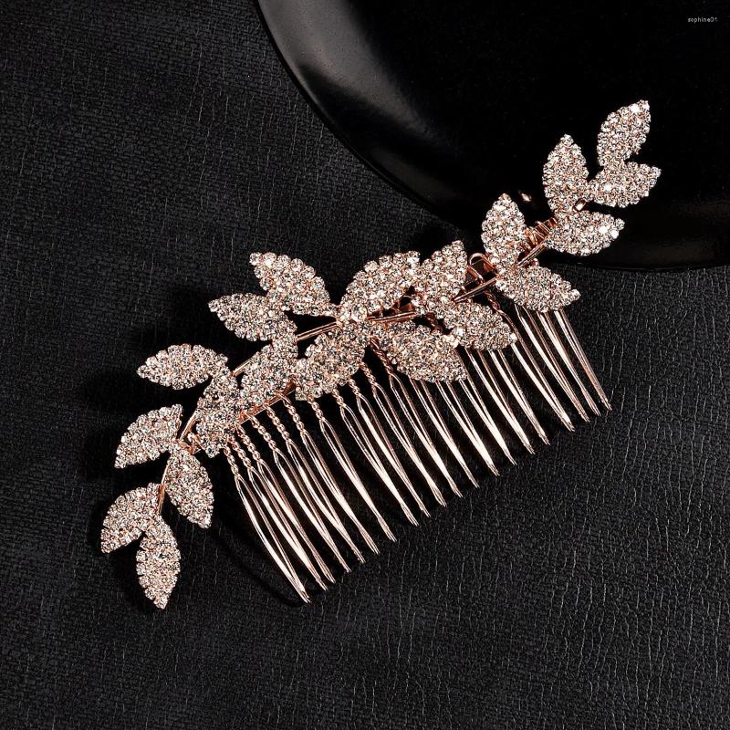 Headpieces Full Rhinestone Bridal Side Hair Comb Luxurious Alloy Accessories For Birthday Stage Party Hairstyle Making