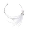 Heapieces Fyuan Géométrique perle Boucles d'oreilles Boucles d'oreilles pour femmes Blanc Blanc Mignon Plume Dangle Mariage Bijoux de fête