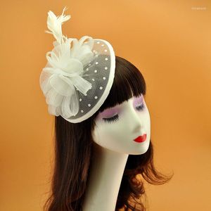 Headpieces gaze bloem haarspeld tiara trouwjurk accessoires avond hoed bol Korea Japan zwart wit