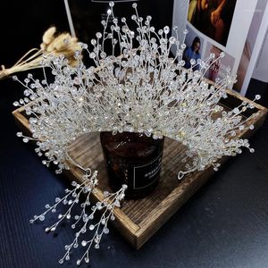 Coiffes GH0707B la beauté de la perle originale fée à la main luxe plein diamant cristal branche mariée couronne de mariage