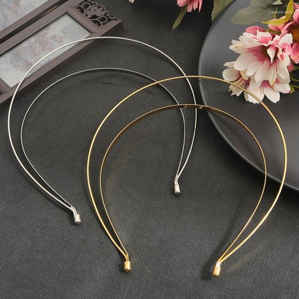 Tocados dorados y plateados para diadema de Metal, diademas para el cabello, Base en blanco, ajuste de joyería de boda para mujer, componentes para hacer bricolaje