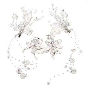 Hoofddeksels Haarspelden oorbellen Sets Bridal Ornament Prom Evening Accessoire Po Props