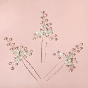 Hoofddeksels Handgemaakte Blad Parel Haar Vorken Pins Voor Vrouwen Bruids Bruiloft Accessoires Strass Bruid Hoofddeksel Partij Sieraden Gift