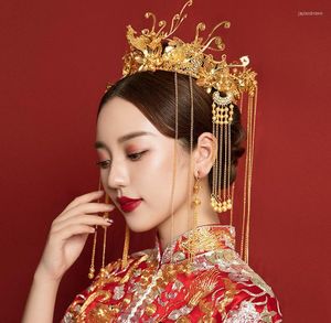 Coiffes Coiffure 2023 Mariée Xiuhe Atmosphère Chinoise Fengguan Vêtements Étape Par Toast Mariage
