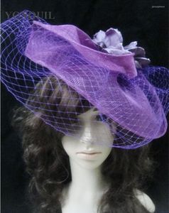 Coiffes Haute Qualité Sinamy Big Fascinatos Fleur De Soie Et Voiles Ornent Chapeau De Mode Accessoires De Cheveux De Mariée Chapeaux De Fête De Mariage