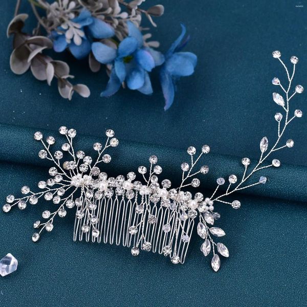 Tocados HP15 Accesorios para el cabello de boda con peine tiara nupcial hechón de diablo dhinestone novias de novia joyas de joyas para mujeres