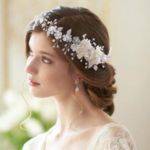 Tocados HP275 perla cristal nupcial tocado joyería boda accesorios para el cabello corona novia pieza para mujer diadema regalo