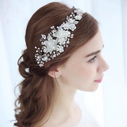 Headpieces HP275 Pearl Wedding Haar Accessoires BRIDAL HOOFDBAND SLIVER BRUID SIERADE CRYSTAL KOPPIEF Vrouwen Flower Tiara Hoofdkleding