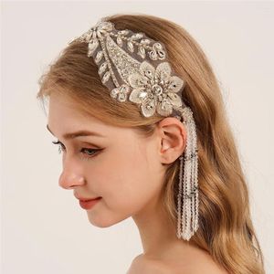 Headpieces imitatie kristal kralen kwastjes haarband mode mode tulband accessoire elegant Middle Eastern Headband cadeau dames haar sieraden