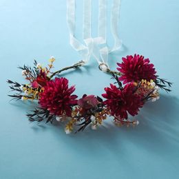 Coiffures Itacazzo Couvre-chef de mariée Fleur décorée Cerceau de cheveux Convient aux accessoires de photographie de fête d'anniversaire pour femmes