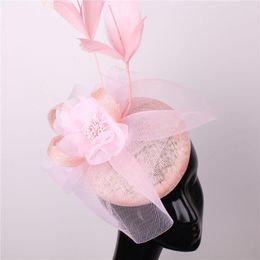 Tocados Damas Floral Iglesia Fascinator Sombrero Novia Boda Malla Sombreros Mujeres Cóctel Té Fiesta Pografía Accesorios para el cabello