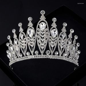 Headpieces Leaf Crystal Bridal High Crown Tiara Princess trouwjurk Accessoires Decoratie