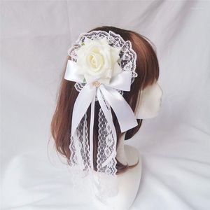 Coiffes Lolita Cla Cheveux Ornements Velours Rose Boule Épingle À Cheveux Goth À La Main Foncé Fille Accessoires Robe Coiffes Corée Japon