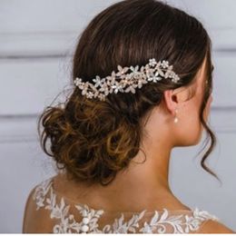 Headpieces luxe legering bloem bruiloft haar kam bruids kronen en tiaras sieraden strass headband voor feestkoppen