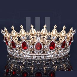 Titulares Luxury Bridal Crown Rhinestone Crystals Royal Wedding Crowns Princess Designer Accesorios para el cabello Crystal Fiesta de cumpleaños Ti Dhgat