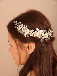 Headpieces luxe kristal bruids kopstuk parelbloem headdband mode feest prom haar sieraden bruiloft accessoires voor vrouwen