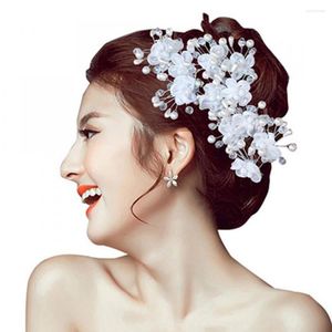 Coiffes De Luxe Flocon De Neige Fleur De Mariée Chapeaux Faux Perle De Mariage Épingle À Cheveux Bandeau Blanc Clip Mariée Bijoux Coréen