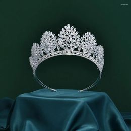 Coiffes de luxe Zircon Crown Bride Headwear Crystal Tiaras Himitone Wedding Headhipied Birthday Bandle Pageant Hair Jewelry Novia