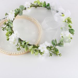 Coiffes Mori eau herbe couronne cheveux accessoires fleur anneau bande gros mariage chapeaux habiller Po tête