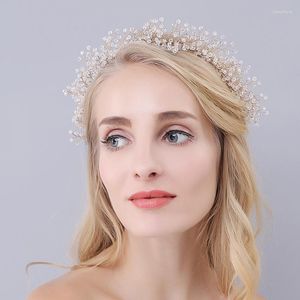 Tocados MYFEIVO Joyería nupcial Tocado Diadema Cuentas de cristal Accesorios para el cabello Maquillaje HQ1388