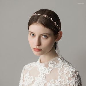 Headpieces O339 Koreaanse stijl Charm Bridal Wedding Hair Accessoires Silver Shiny Crystal Pearl Hairbands met kleine bloemen