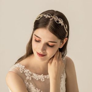 Headpieces O573 EurAmerican Shanzuan Metal Chain Bride Hair Haple Fine Alloy Crown verdient het bruiloftsbanket