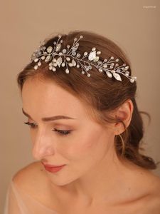 Headpieces Pearl Crystal Headband Luxury Bruiden Kiefaardige bruiloft Haaraccessoires Fashion Bruidal Headwar Party Prom Tiaras sieraden