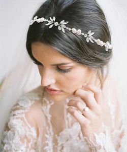 Headpieces Pearl Hair Bands for Brides Wedding Headband met Milk Rhinestones Ornament Head Krans Bruid Bruids Jewelries