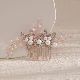 Coiffes perle peignes à cheveux Clips accessoires de mariage de mariée pour les femmes strass couleur argent mariée casque fête bijoux