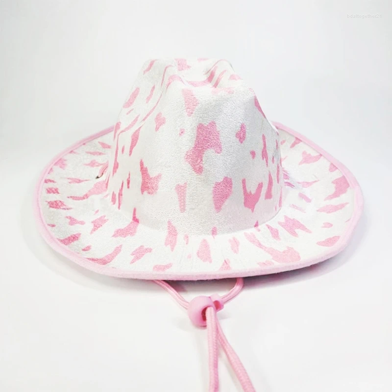 Copricapi di copricapo stampe rosa cappello da cowgirl per feste di compleanno da sposa da donna Cappelli da addio al nubilato