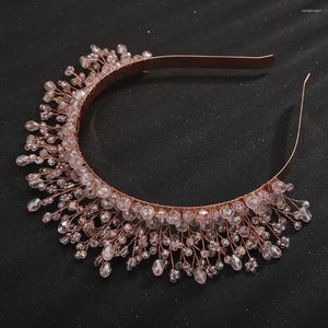 Kopfschmuck, rosa Kristall, Braut-Kopfschmuck, Krone, handgefertigt, Braut-Party-Kopfschmuck, Hochzeit, Stirnband, Haarschmuck, trendige Tiara für Frauen