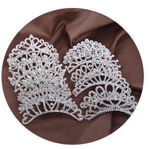Coiffures princesse couronne pour filles diadème diadème couleur argent cristal Floral accessoires de cheveux de mariage bijoux de tête