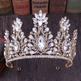 Tocados Princesa corona tocado novia boda Diamante de imitación Cristal Adorno para el cabello boda diadema accesorios