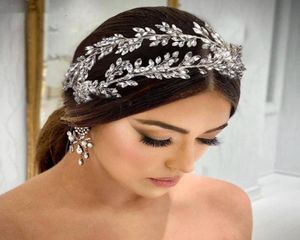 Coiffes strass bijoux de cheveux de mariée diadèmes diamant mariage casque couronne argent cristal bandeaux pour femmes bijouxHeadpie4415976