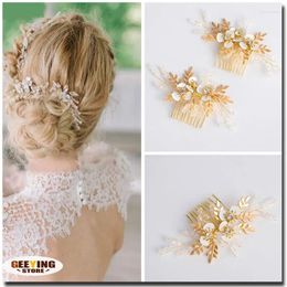 Peigne à cheveux en perles de strass, accessoires de mariage, Clips faits à la main, bijoux de fête pour femmes