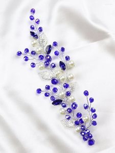 Coiffes Romantique Bleu Cristal De Mariage Bandeau Strass À La Main Diadèmes Bijoux De Cheveux Accessoires De Mariée Clips Femmes Bandeau
