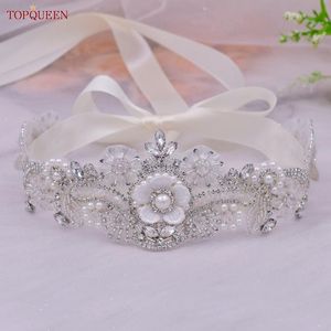 Coiffes S68 Accessoires De Mariage Femmes Strass Ceintures Pour Robes De Soirée De Luxe Perle Belle Forme De Fleur Femme JupeCoiffes